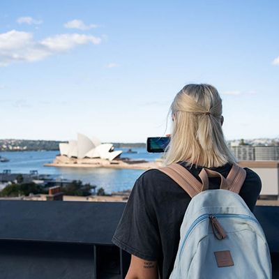 girl overlooking Sydney Opera House