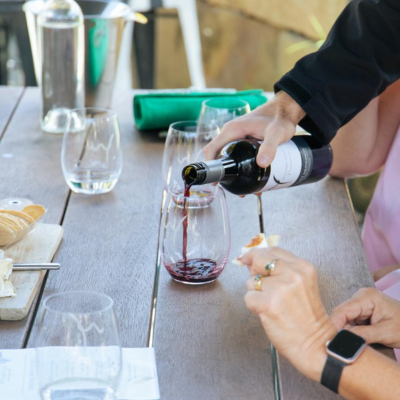 Pouring wine into glass