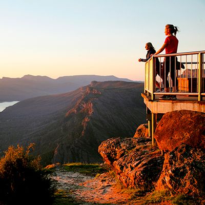 travellers at a lookout in the Grampians in Victoria