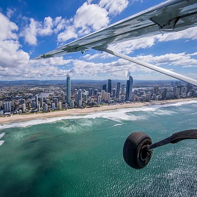 scenic flight flying over gold coast in australia