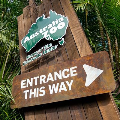 entrance sign for Australia Zoo Queensland