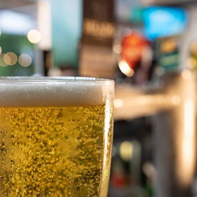 glass of beer on the bar at a brewery in Australia