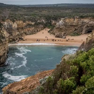 Loch Ard Gorge beach and cliffs on the great ocean road