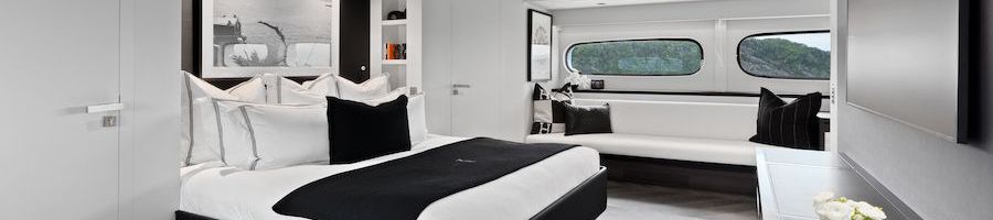 master bedroom on impulsive superyacht whitsundays