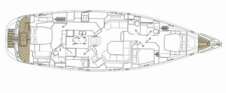 floor plan for pegasus luxury oyster yacht whitsundays