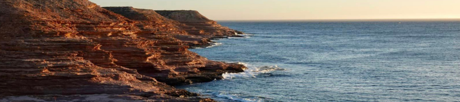 rugged rocky Australian West Coast at sunset