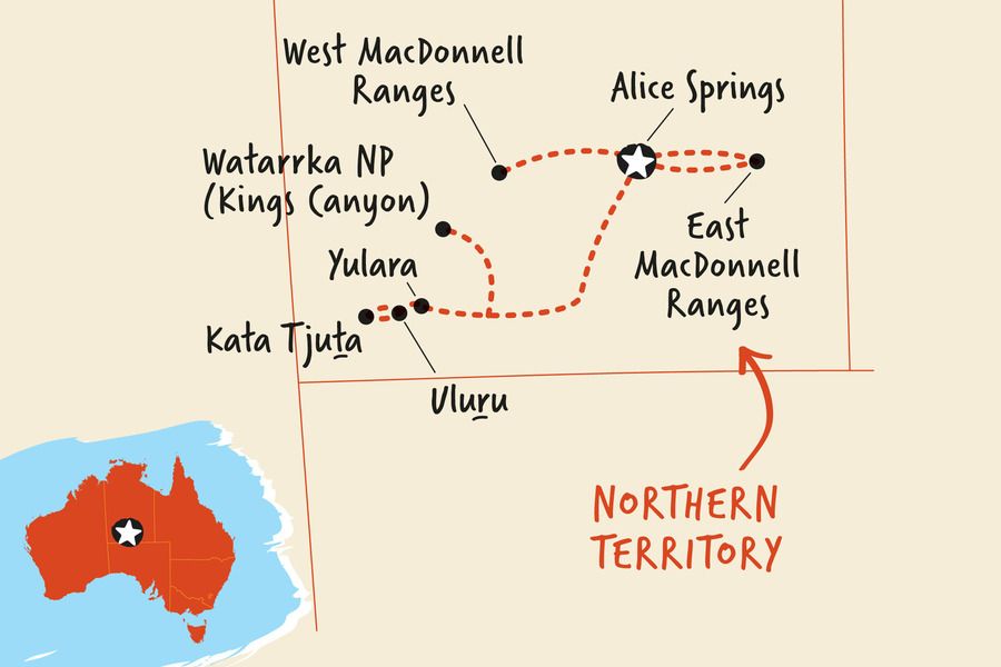 Outback Camping Adventure Itinerary Map