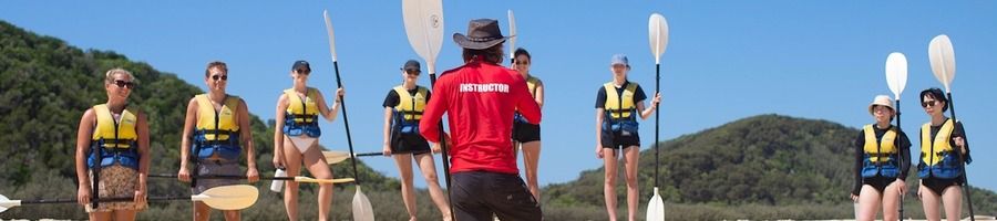 A kayaking instructor for Epic Ocean Adventures