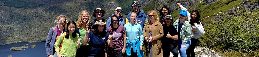 A group of people on top of Cradle Mountain