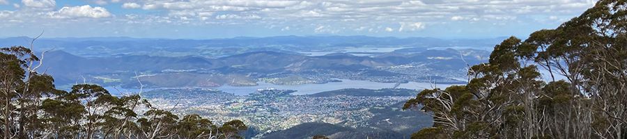 Sprawling Hobart views from kunanyi