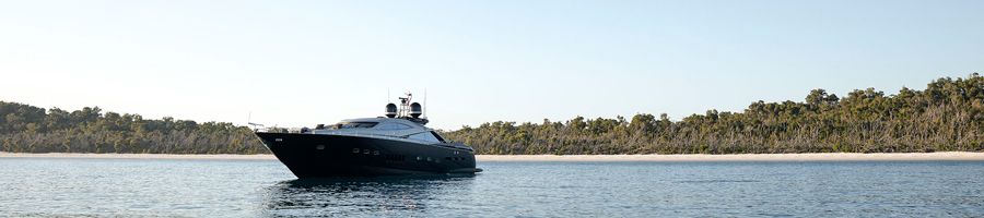 murcielago superyacht on the water in the whitsunday islands