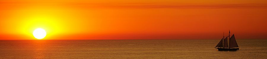 sunset over the ocean at cable beach western australia