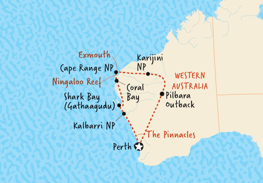 adventure tours australia map of western australia