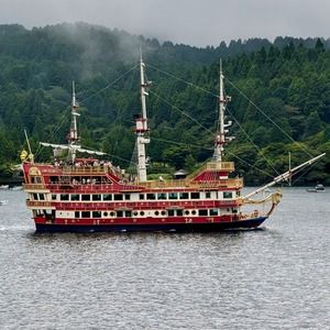 A pirate ship cruise in Hakone, Japan