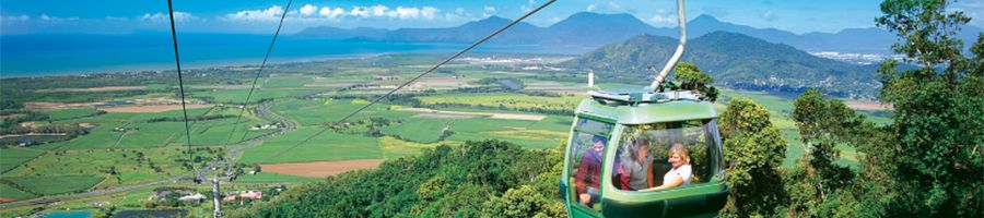 kuranda skyrail rainforest cableway over the landscape