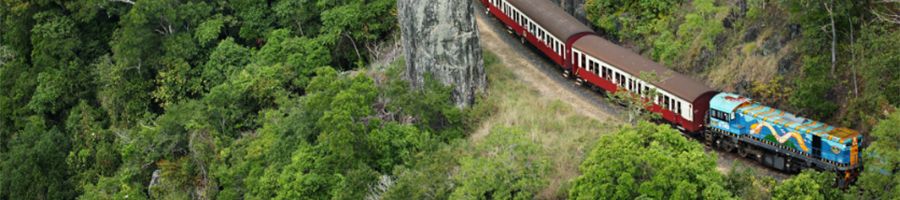 kuranda scenic railway in the rainforest near cairns