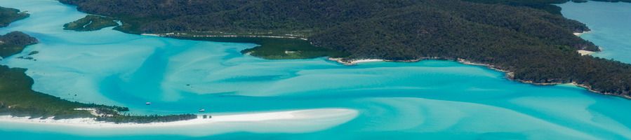 Aerial shot of Whitehaven Beach in the Whitsundays