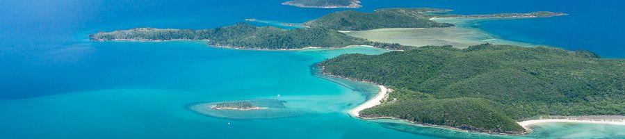 Aerial shot of Whitehaven Beach on Whitsunday Island