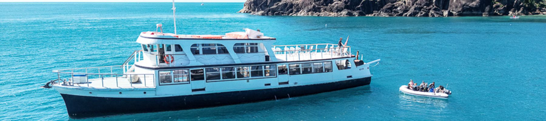A large boat on the ocean 