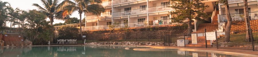 K'gari Beach Resort apartment blocks and pool